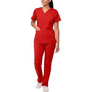 Scrub Set for Women - Enhanced V-Neck Top & Multi Pocket Pants